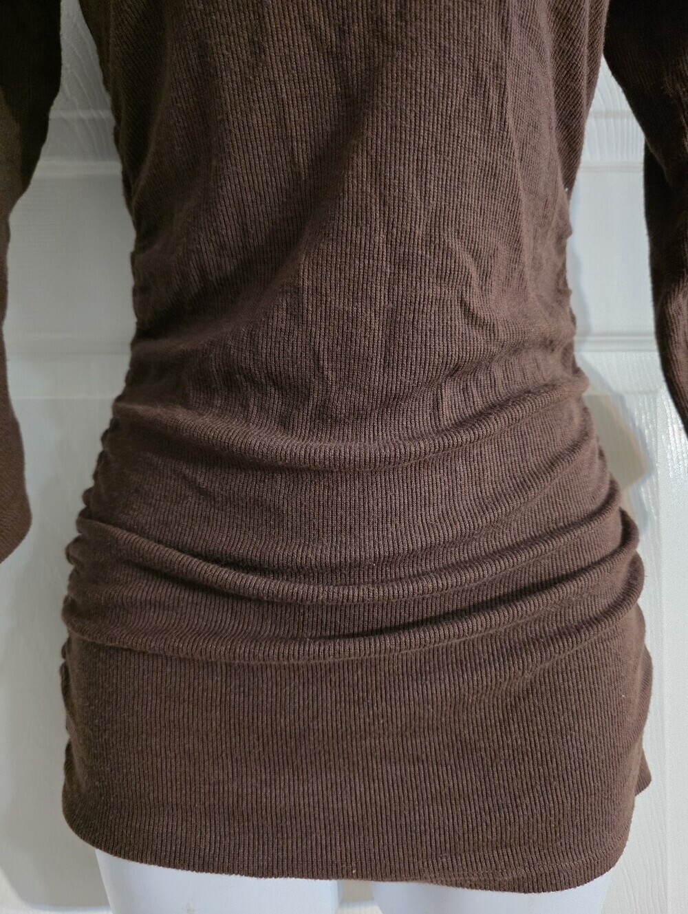 Y2K Outlooks 3/4 Sleeve Ruched Shirt- M - Picture 4 of 9